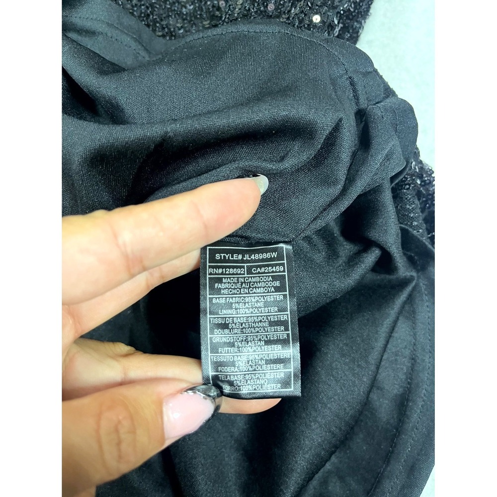 Betsey Johnson Shift Dress Womens Medium Black Sequin Party Cocktail Modern - Picture 4 of 7